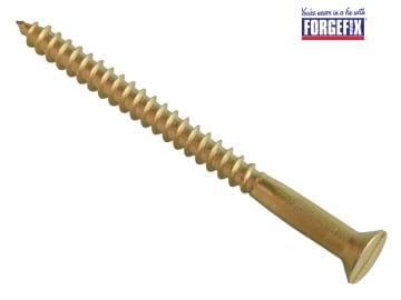 ForgeFix Wood Screw Slotted CSK Brass 3in x 12 Forge Pack 4