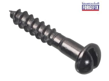 ForgeFix Wood Screw Slotted Round Head ST Black Japanned 3/4in x 6 Forge Pack 40