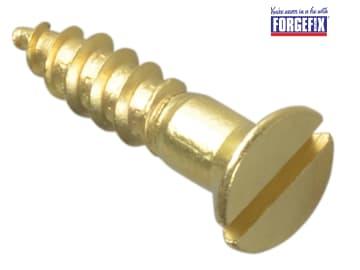 ForgeFix Wood Screw Slotted CSK Brass 3/4in x 8 Forge Pack 20