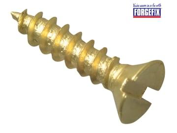 ForgeFix Wood Screw Slotted CSK Brass 1/2in x 4 Forge Pack 60