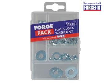 ForgeFix Flat & Lock Washer Kit, 112 Piece