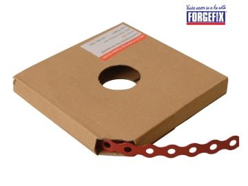 ForgeFix Red Plastic Coated Pre-Galvanised Band 17mm x 0.8 x 10m Box 1