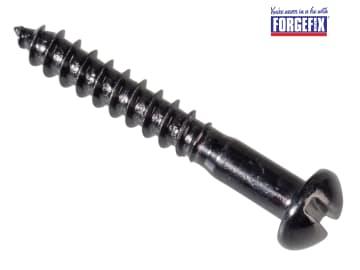 ForgeFix Wood Screw Slotted Round Head ST Black Japanned 1in x 6 Forge Pack 35