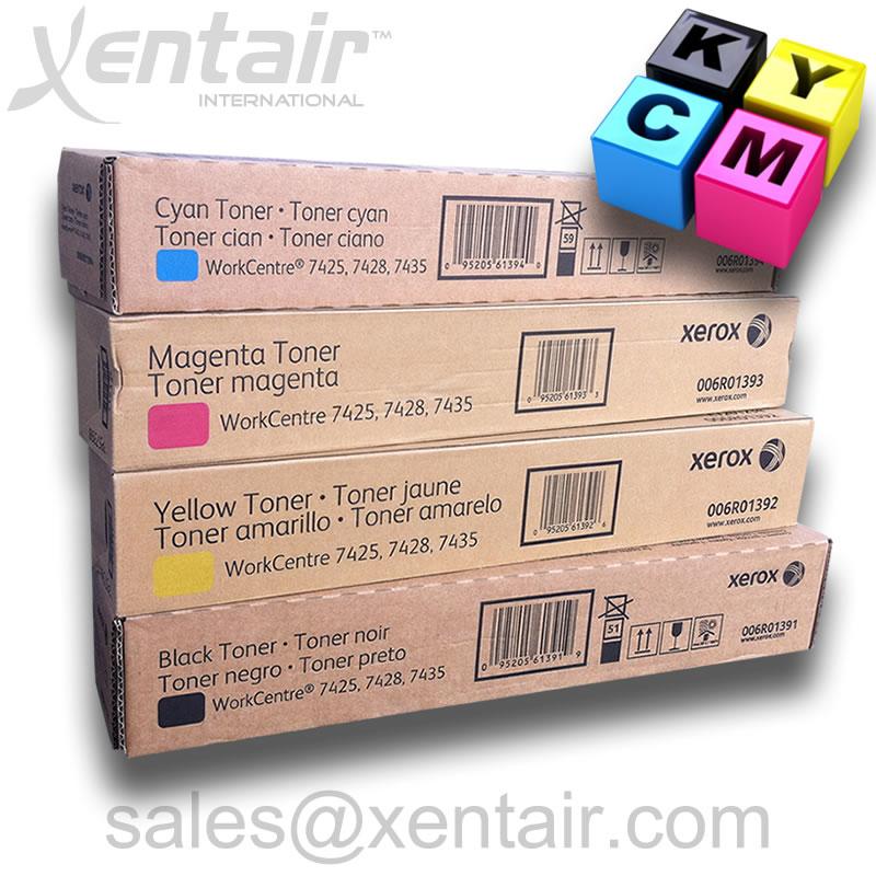 Xerox® WorkCentre™ 7425 7428 7435 SOLD CMYK Toner Set 006R01395 006R01396 006R01397 006R01398