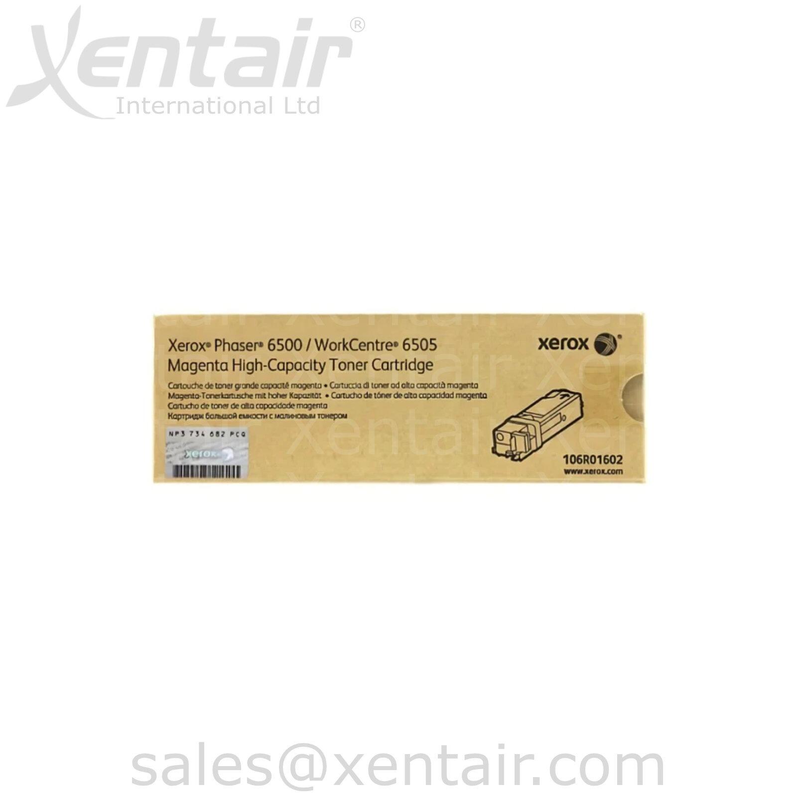 Xerox® Phaser™ 6500 WorkCentre™ 6505 Magenta DMO High Capacity Toner Cartridge 106R01602 106R1602