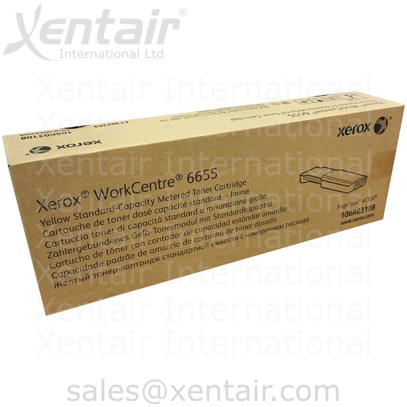 Xerox® WorkCentre™ 6655 Yellow Metered Toner Cartridge 106R03108 106R3108