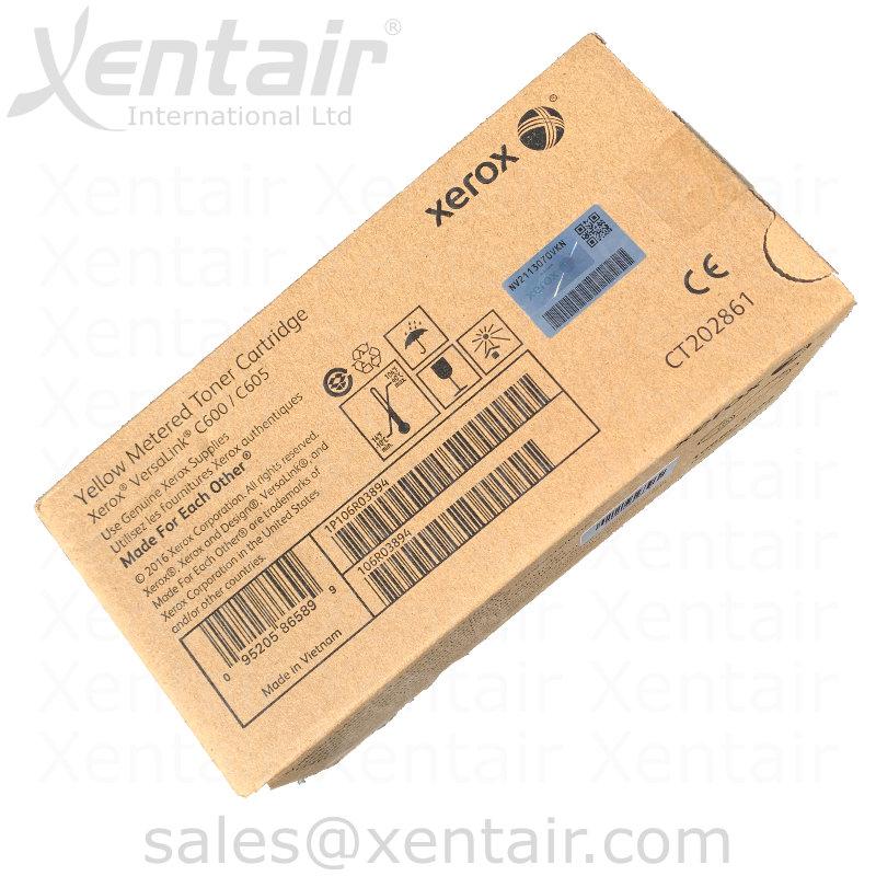 Xerox® VersaLink® C600 C605 Yellow Metered Toner Cartridge 106R03894 CT202861