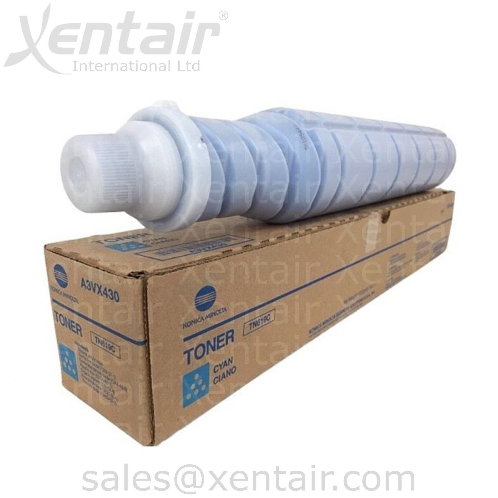 Konica Minolta Bizhub Press C1060 C1070 Cyan Toner Cartridge TN619C A3VX450