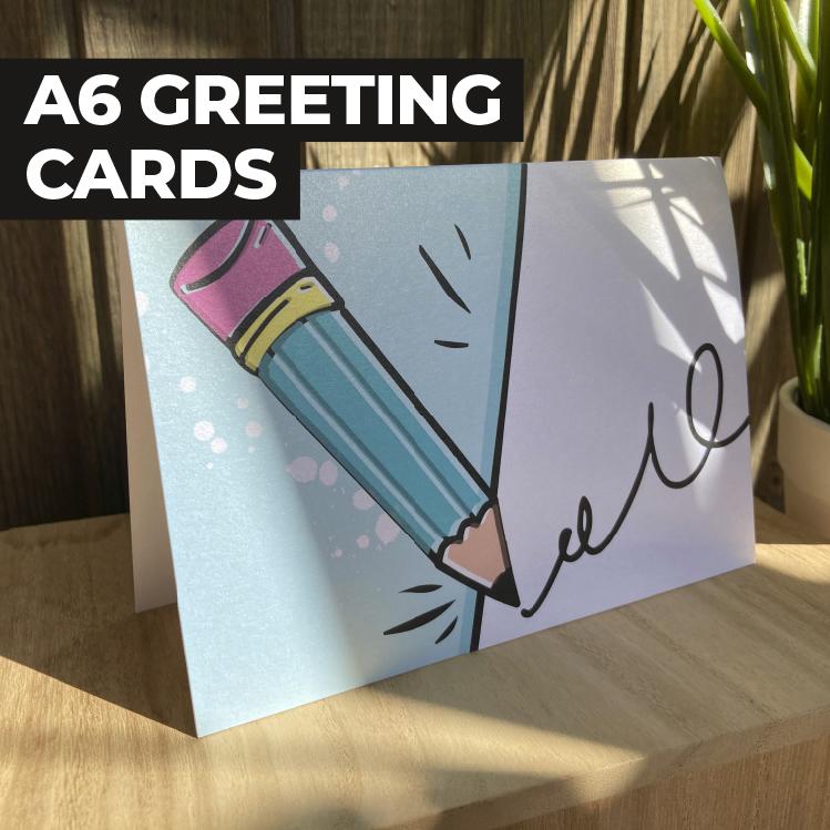 custom design on an A6 greeting card