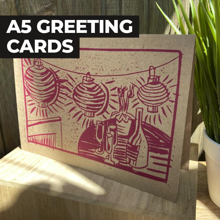 custom design on an A5 greeting card