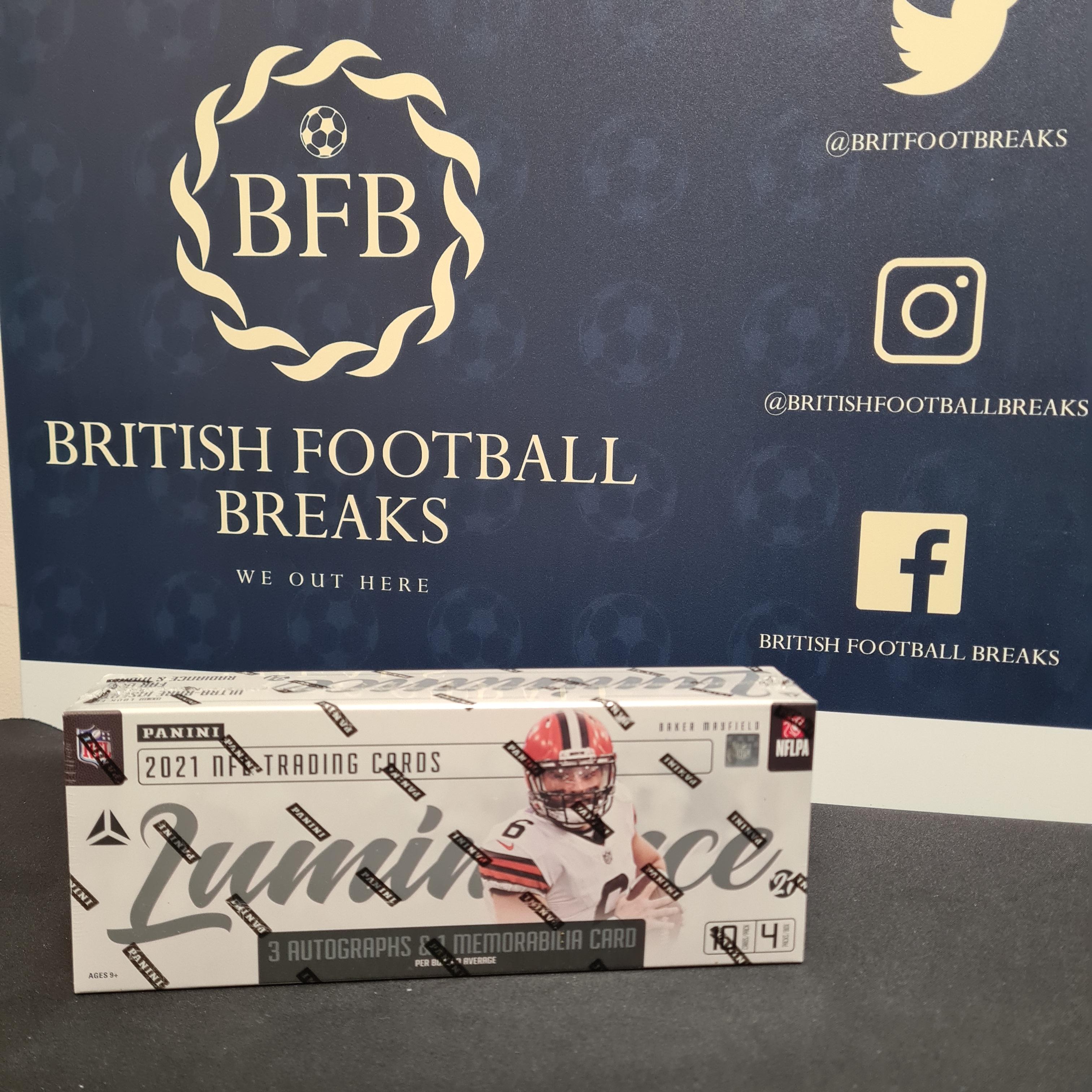1x 2021 NFL LUMINANCE HOBBY BOX PYT 2