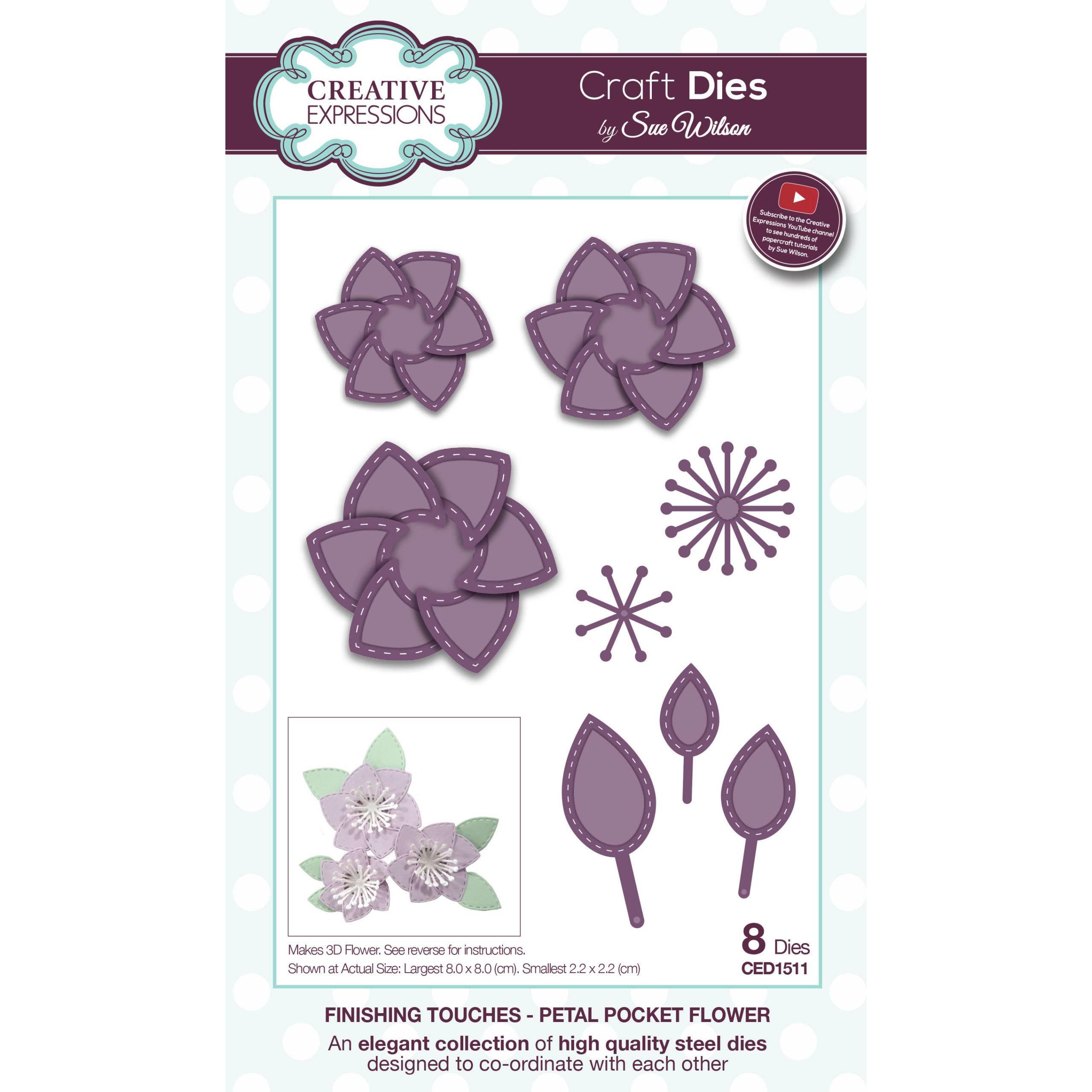 Creative Expressions Sue Wilson Finishing Touches Petal Pocket Craft Die