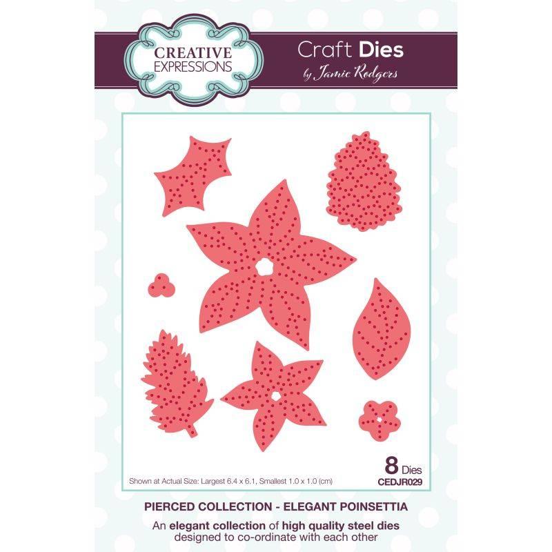 Creative Expressions Jamie Rodgers Pierced Elegant Poinsettia Craft Die