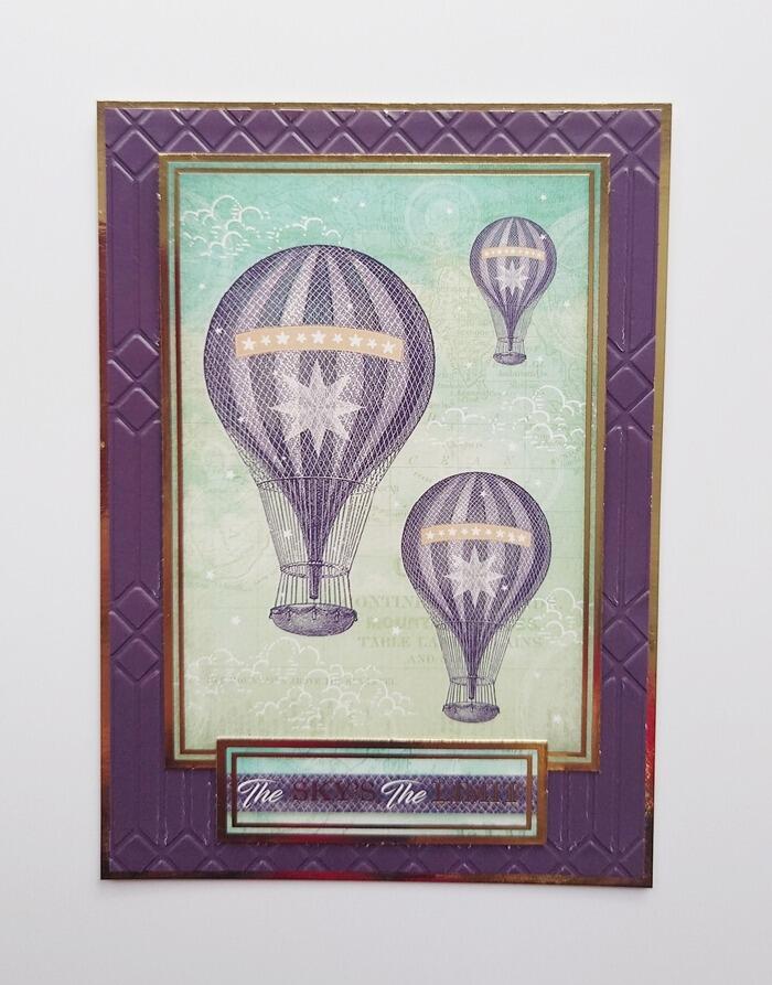 The Skys The Limit Hot Air Balloon Handmade Card Topper 0271