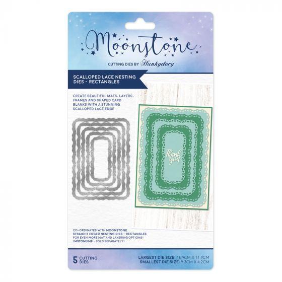 Moonstone Dies - Scalloped Lace Nesting Dies - Rectangles