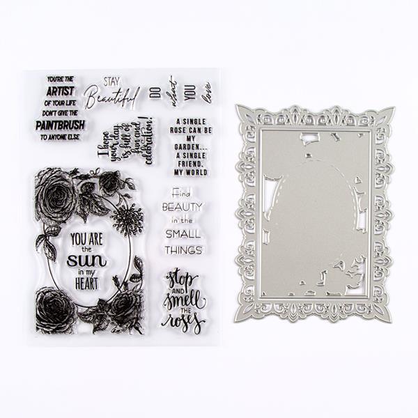 Stamps By Me Stamp Die Set Duo Romantic Rose 2 Dies 9 Stamps