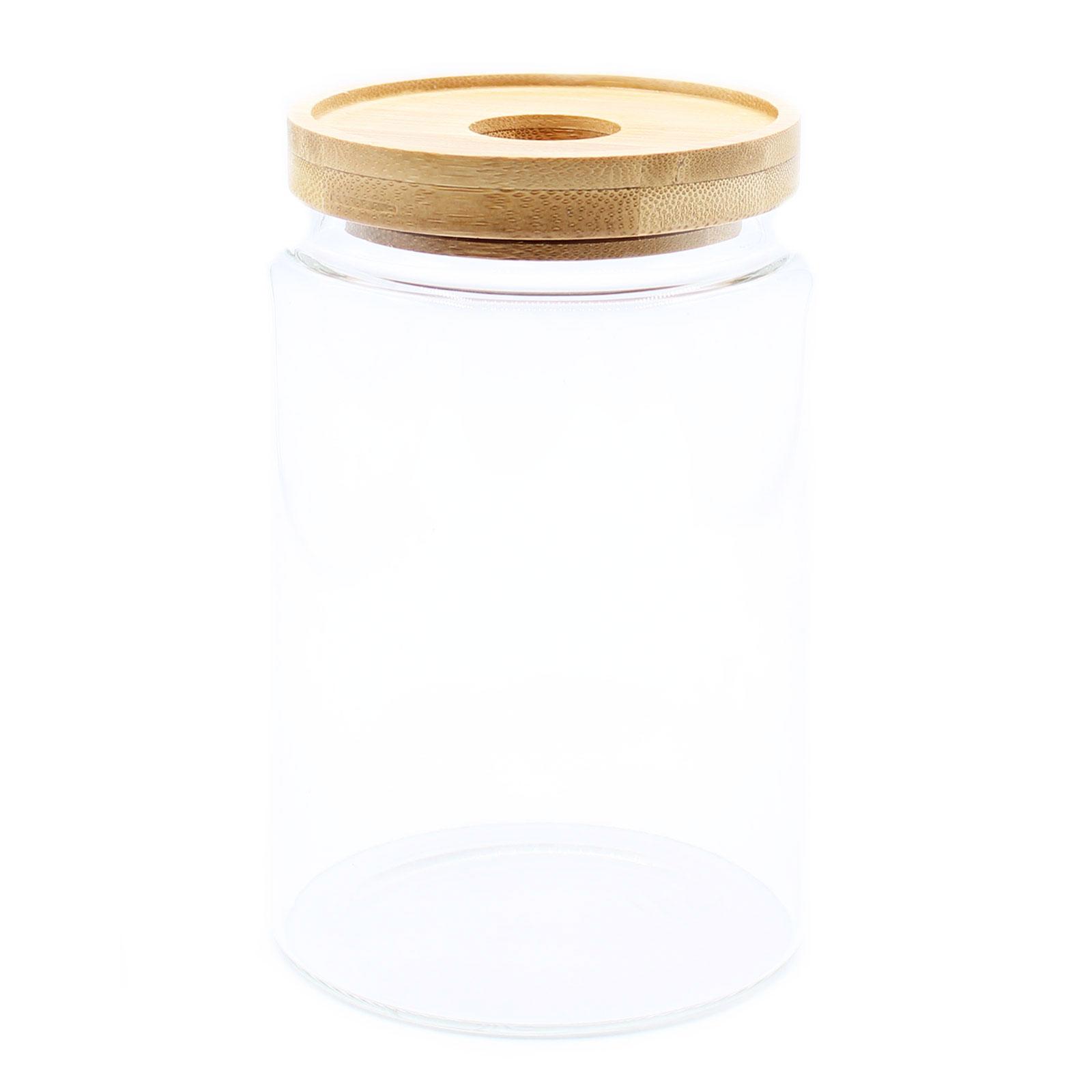 Cottage Bamboo Glass Jar 15cm