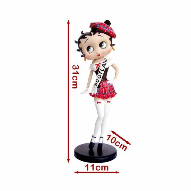 Miss Scotland – Betty Boop in Scotland Costume Figurine (31cm) illustrating dimensions