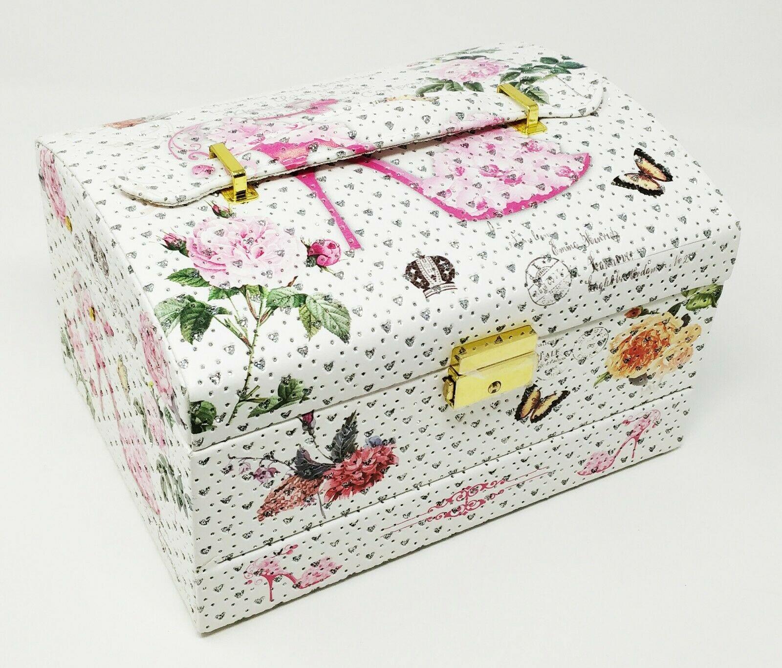 Lockable Jewellery Box with Mirror in it's closed state showcasing the Shoe print