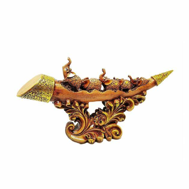 Feng Shui Elephant Tusk Ornament facing left