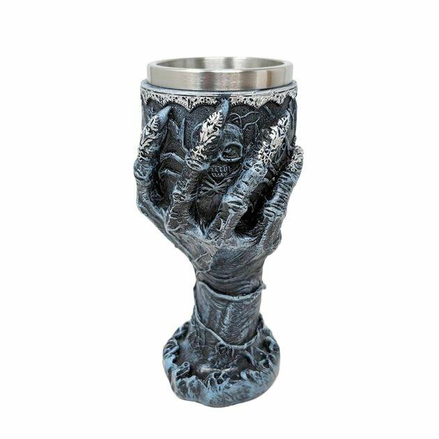 Hell Grip Drinking Goblet with focus on fingers
