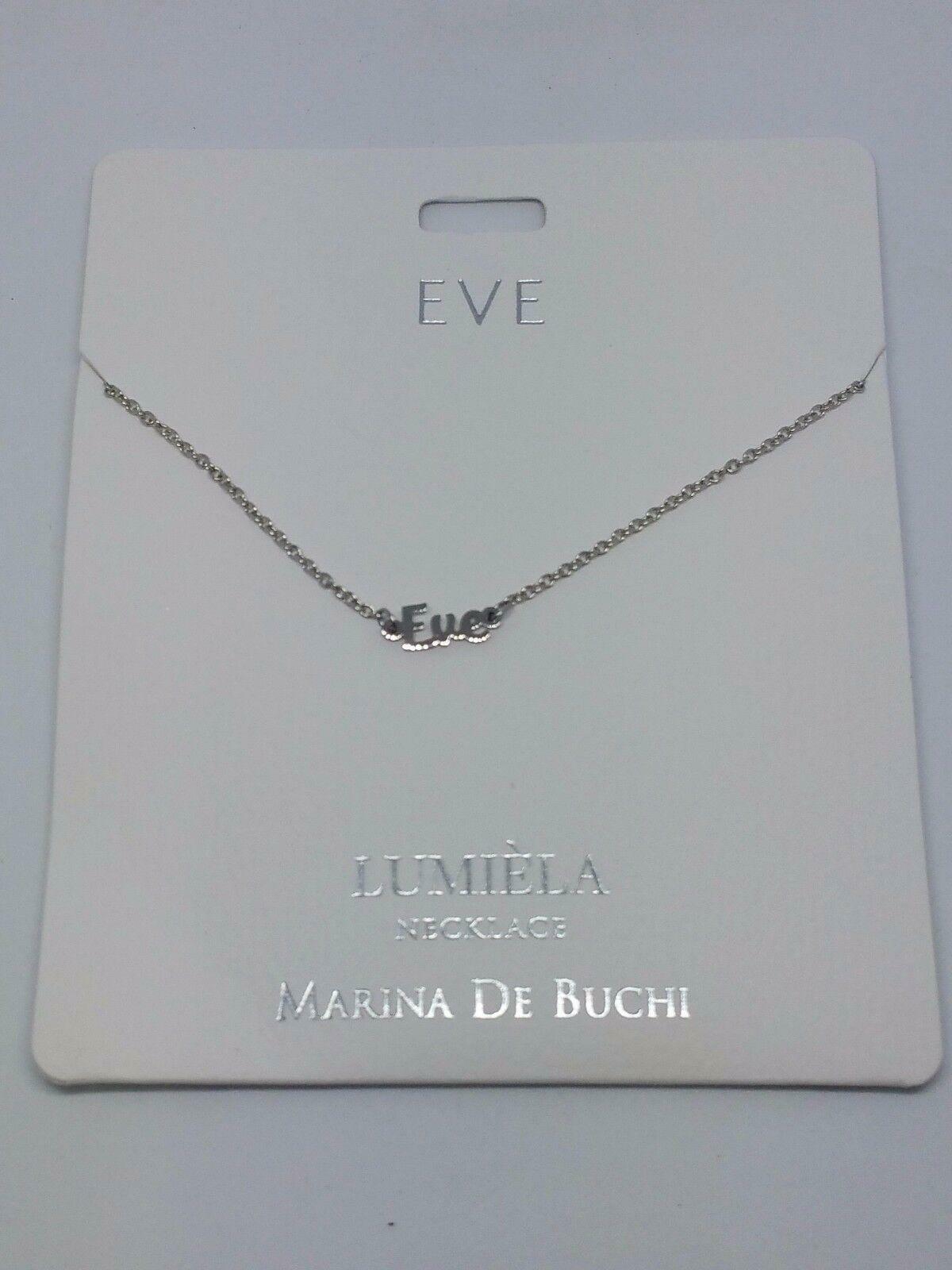 Personalised Silver Colour Lumièla Necklace by Marina De Buchi with the name Eve