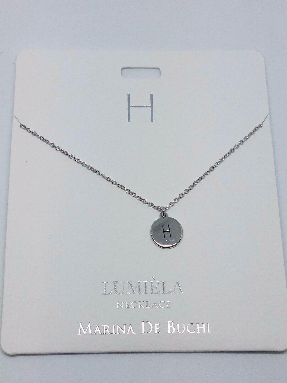 Personalised Silver Colour Lumièla Necklace by Marina De Buchi with the initial H