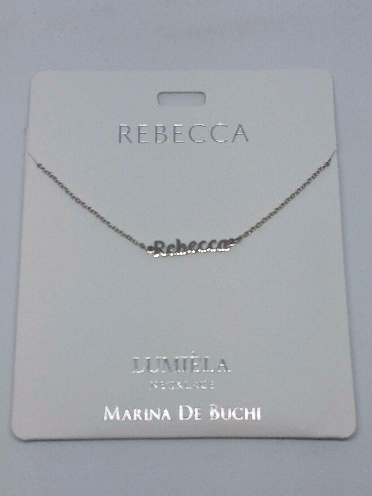 Personalised Silver Colour Lumièla Necklace by Marina De Buchi with the name Rebecca