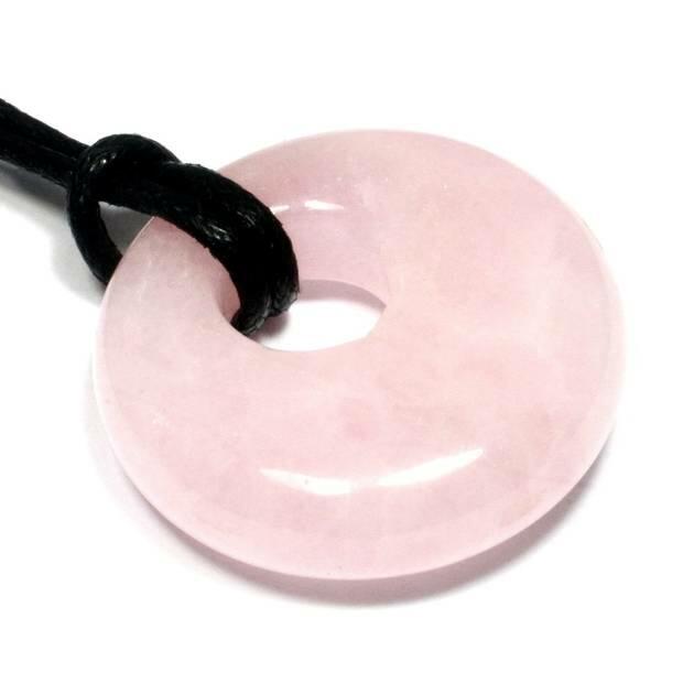 Taurus Birthstone Rose Quartz Donut Necklace For Love