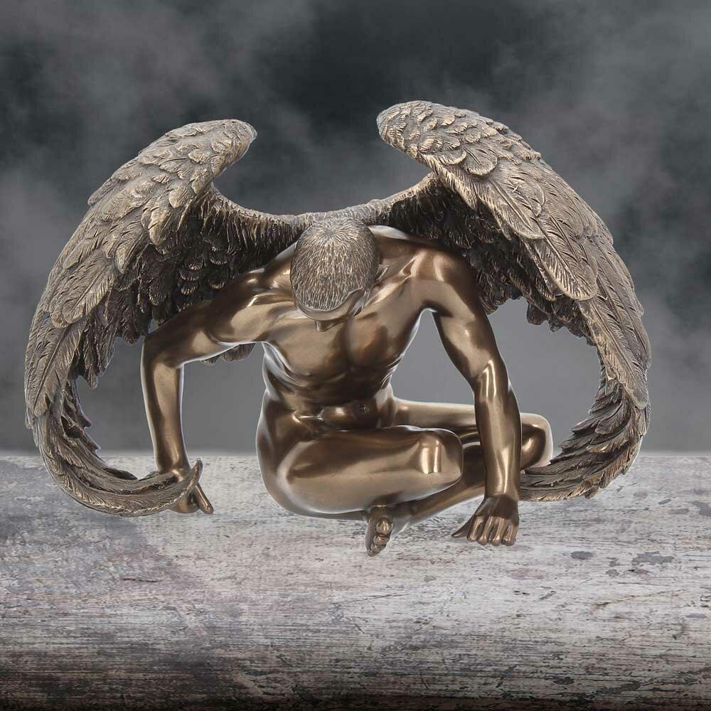 Fifth image for Angels Rest Figurine Bronze Naked Angel Ornament
