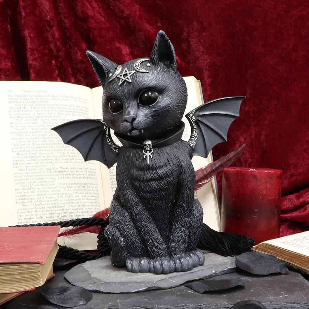 Fifth image for Large Malpuss Winged Occult Cat Figurine