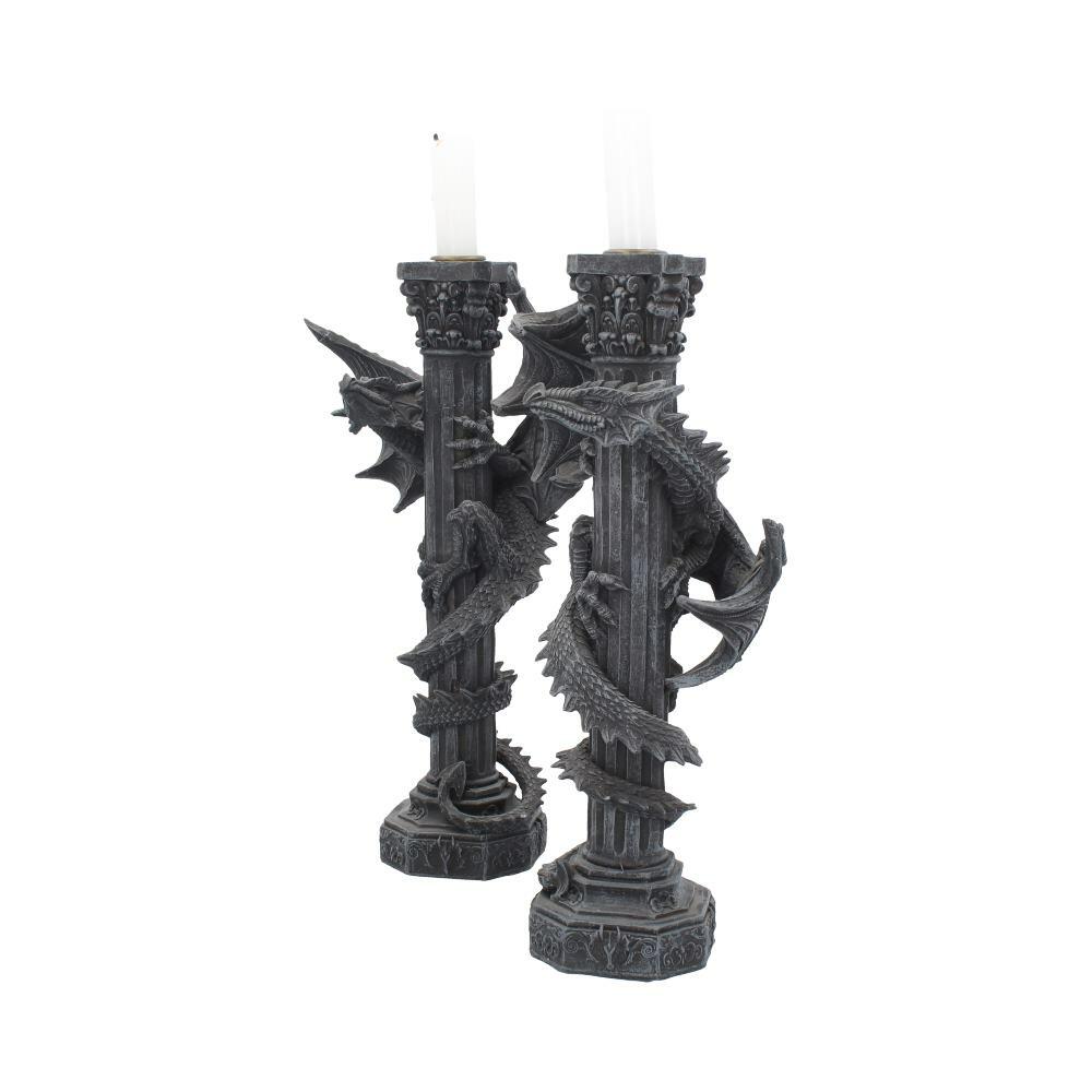 Second image for Guardians of the light Dragon Candle Holders (Set of 2) 28cm