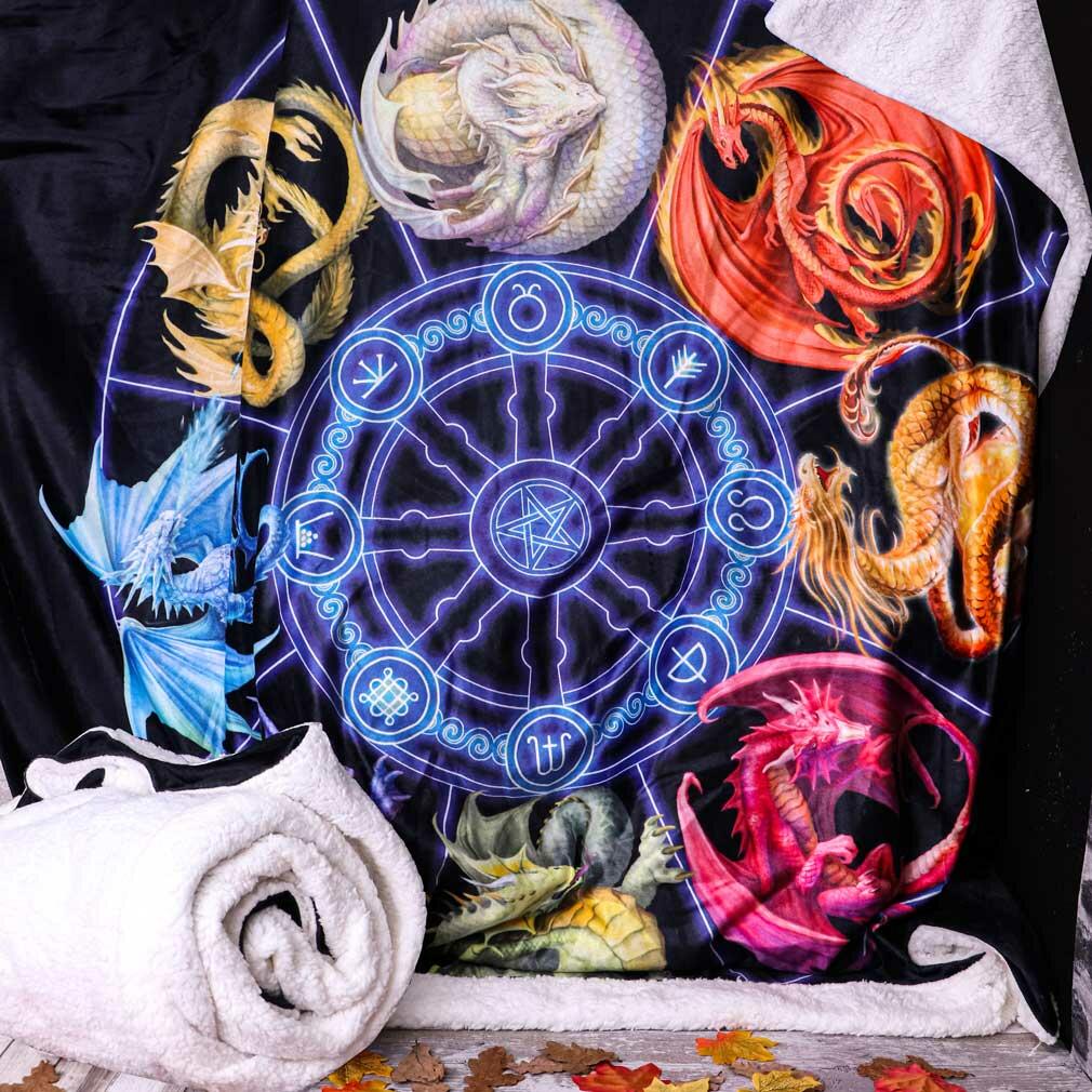 Fifth image for Anne Stokes Dragons of the Sabbats Throw, 160cm
