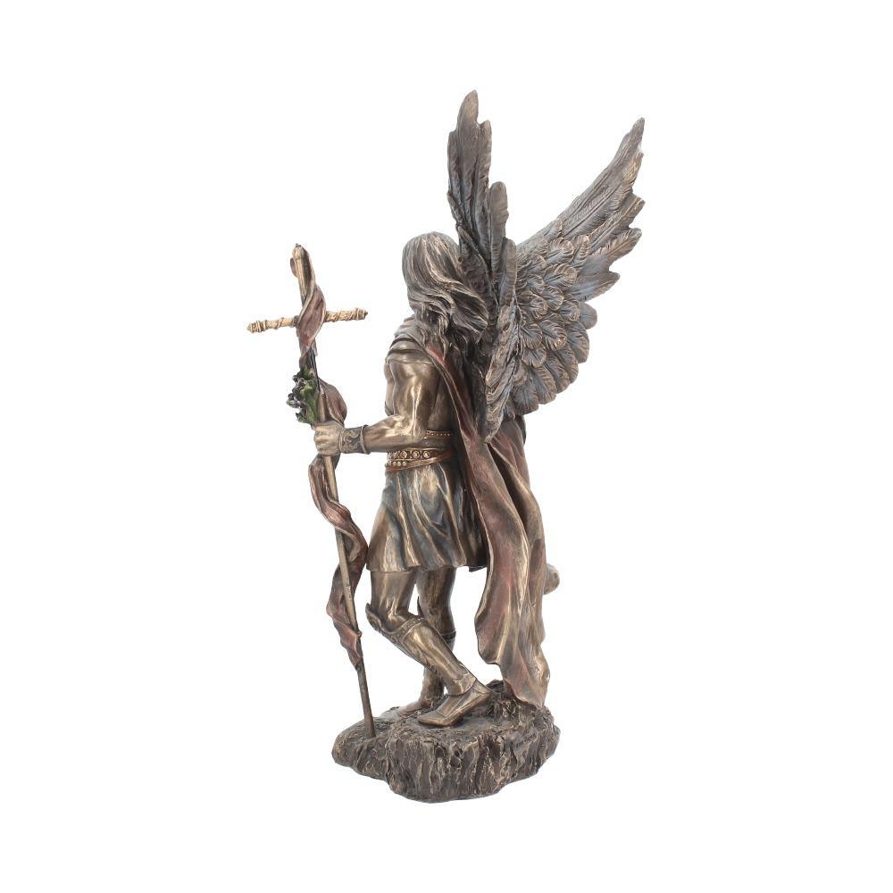 Third image for Bronzed Archangel Gabriel With Staff Religious Figurine 33.5cm