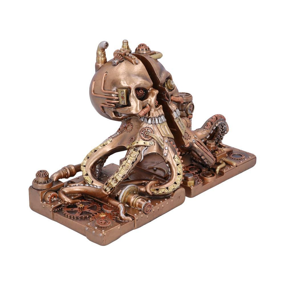 Fourth image for Bronze Steampunk Octonium Bookends Mechanical Octopus Shelf Ends