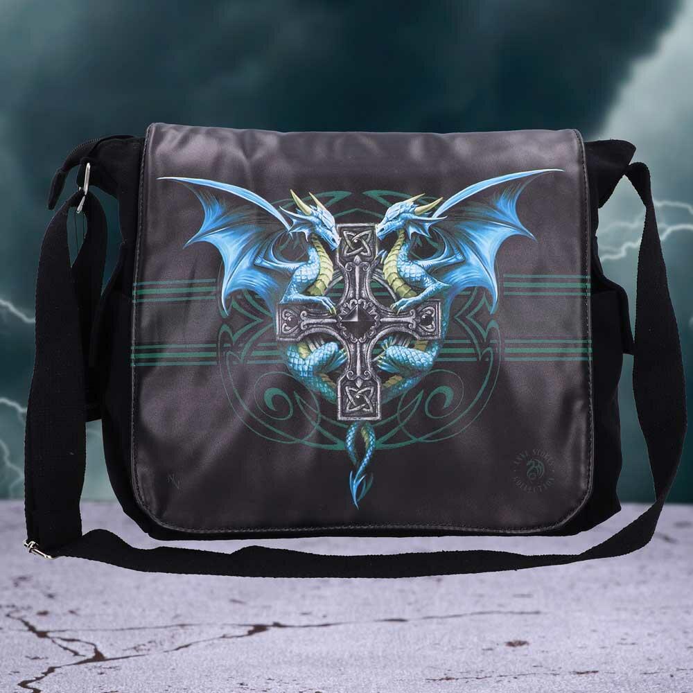 Fifth image for Gothic Fantasy Dragon Duo Messenger Bag by Anne Stokes