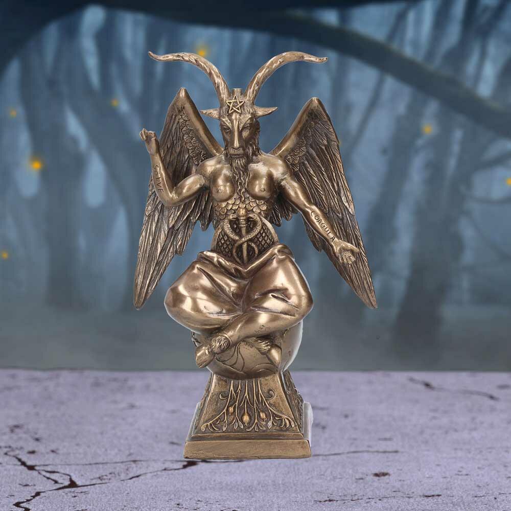 Fifth image for Baphomet Occult Mystical Figurine Bronze Gothic Ornament