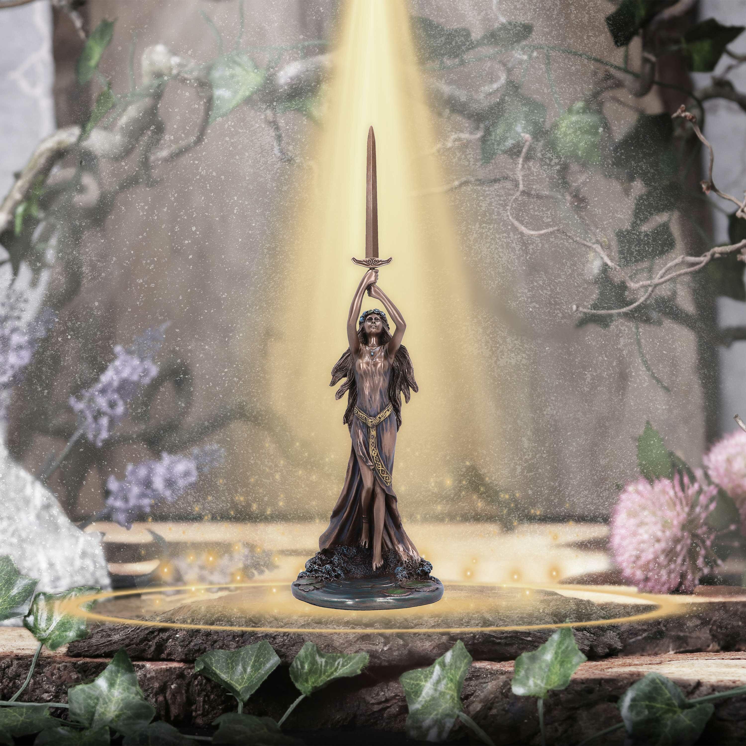 Fifth image for Lady of the Lake and Excalibur Bronze Figurine