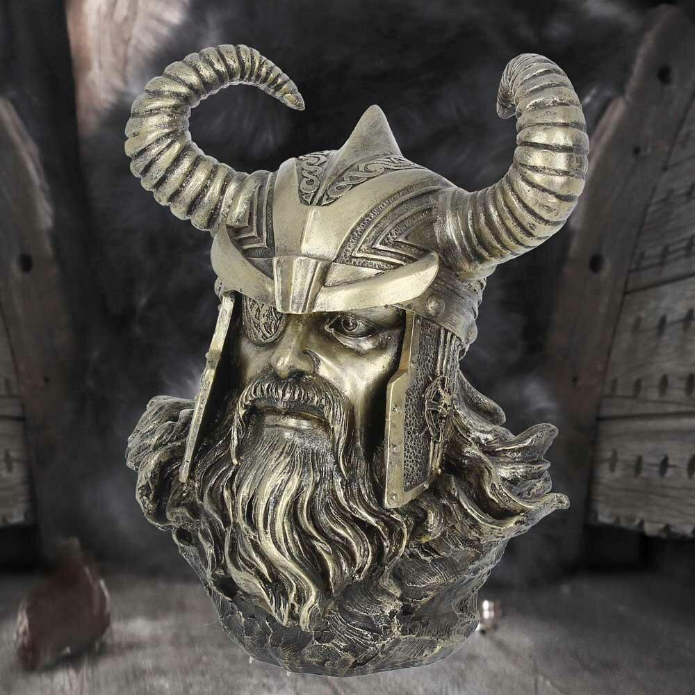 Fifth image for Bronze Odin Norse Viking God Bust