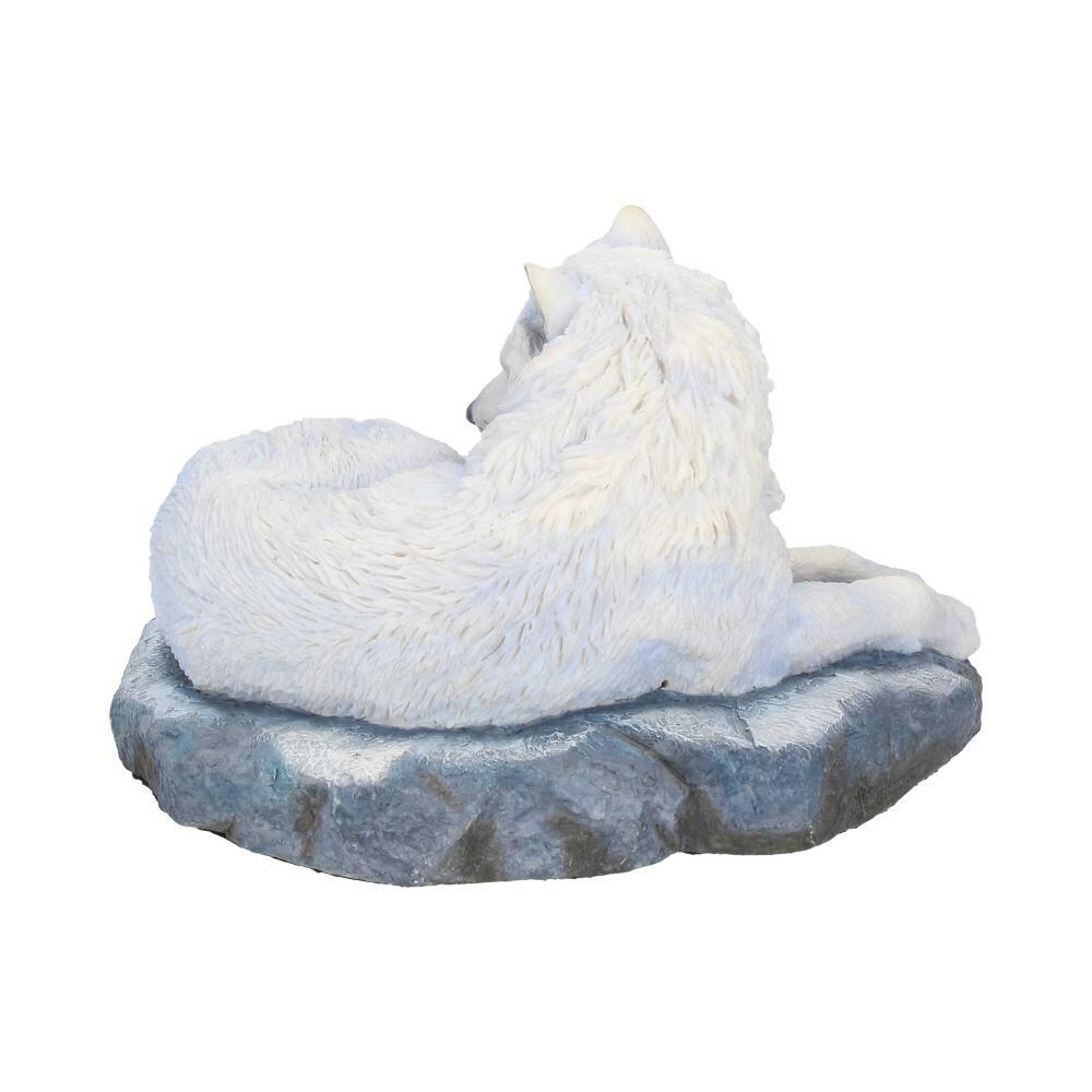 Fourth image for Guardian of the North Wolf Figurine by Lisa Parker Snowy Wolf Ornament