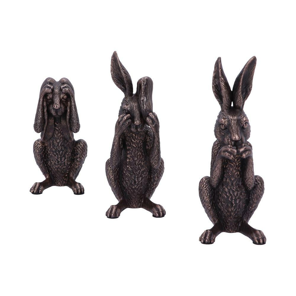 First image for See No, Hear No, Speak No Evil Bronze Hare Figurines