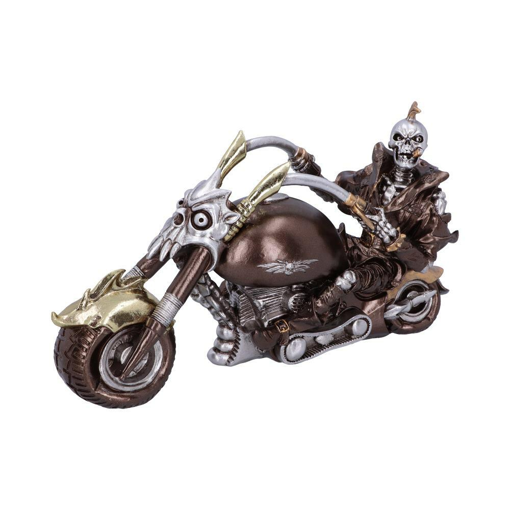 First image for Wheels of Steel 29cm Steampunk Motorcycle Skeleton Figurine.