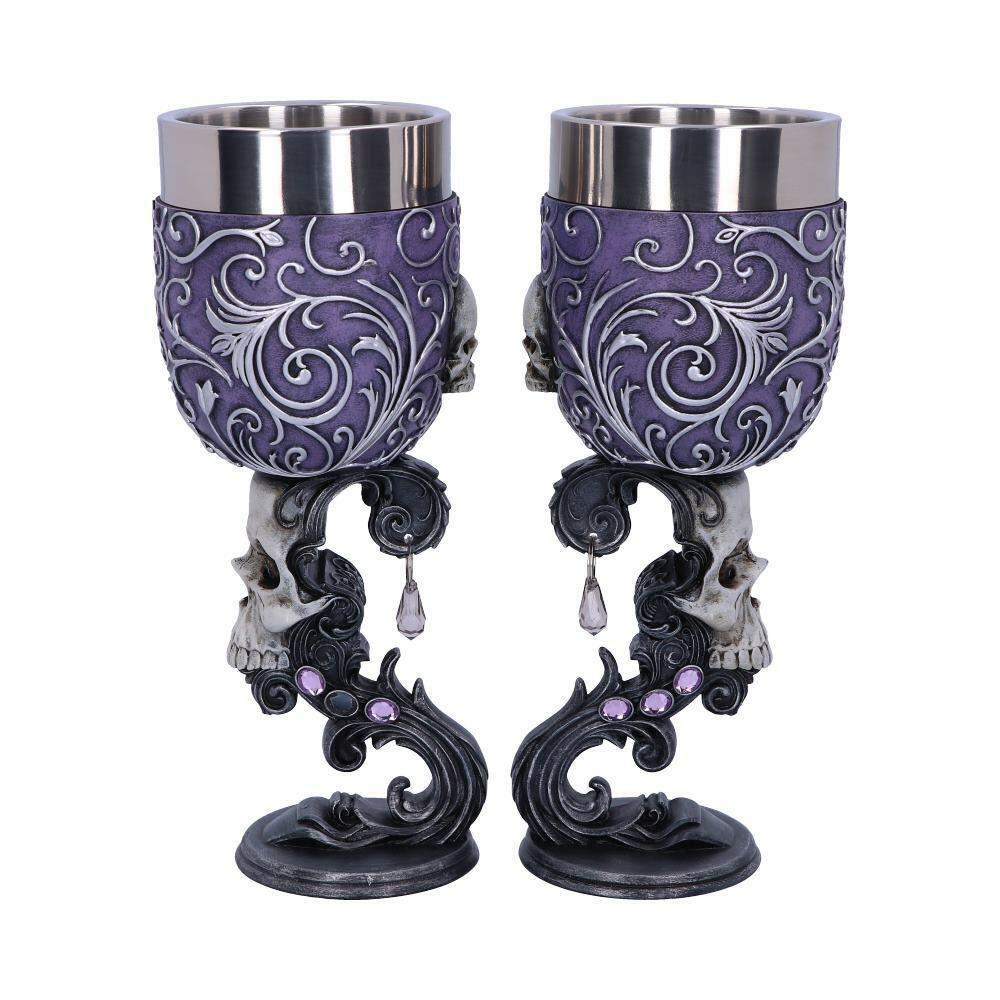 Third image for Deaths Desire Twin Skull Heart Set of Two Goblets