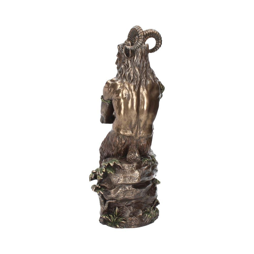 Third image for Pan Fawn With Pan Flutes Finished in Bronze 30.5cm