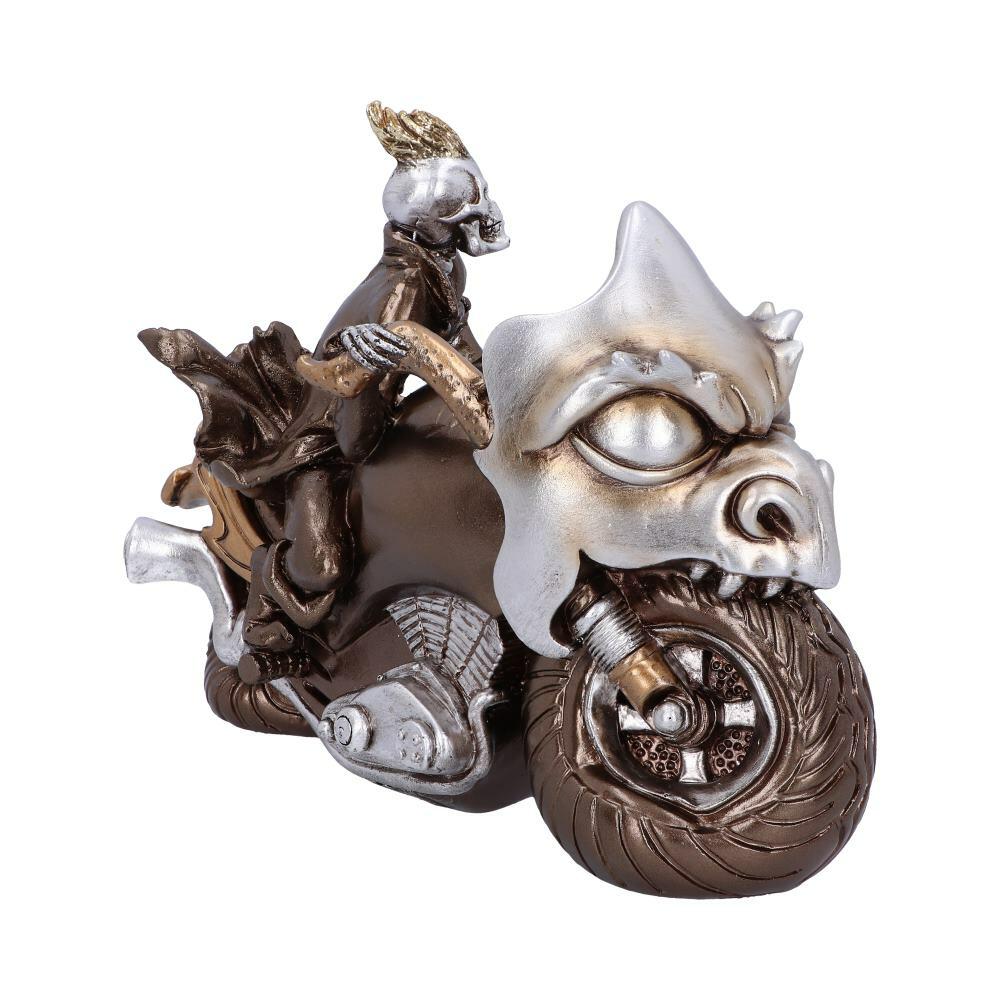 Fourth image for Ride or Die Bronze Motorcyle Model With Skeleton Rider 19cm