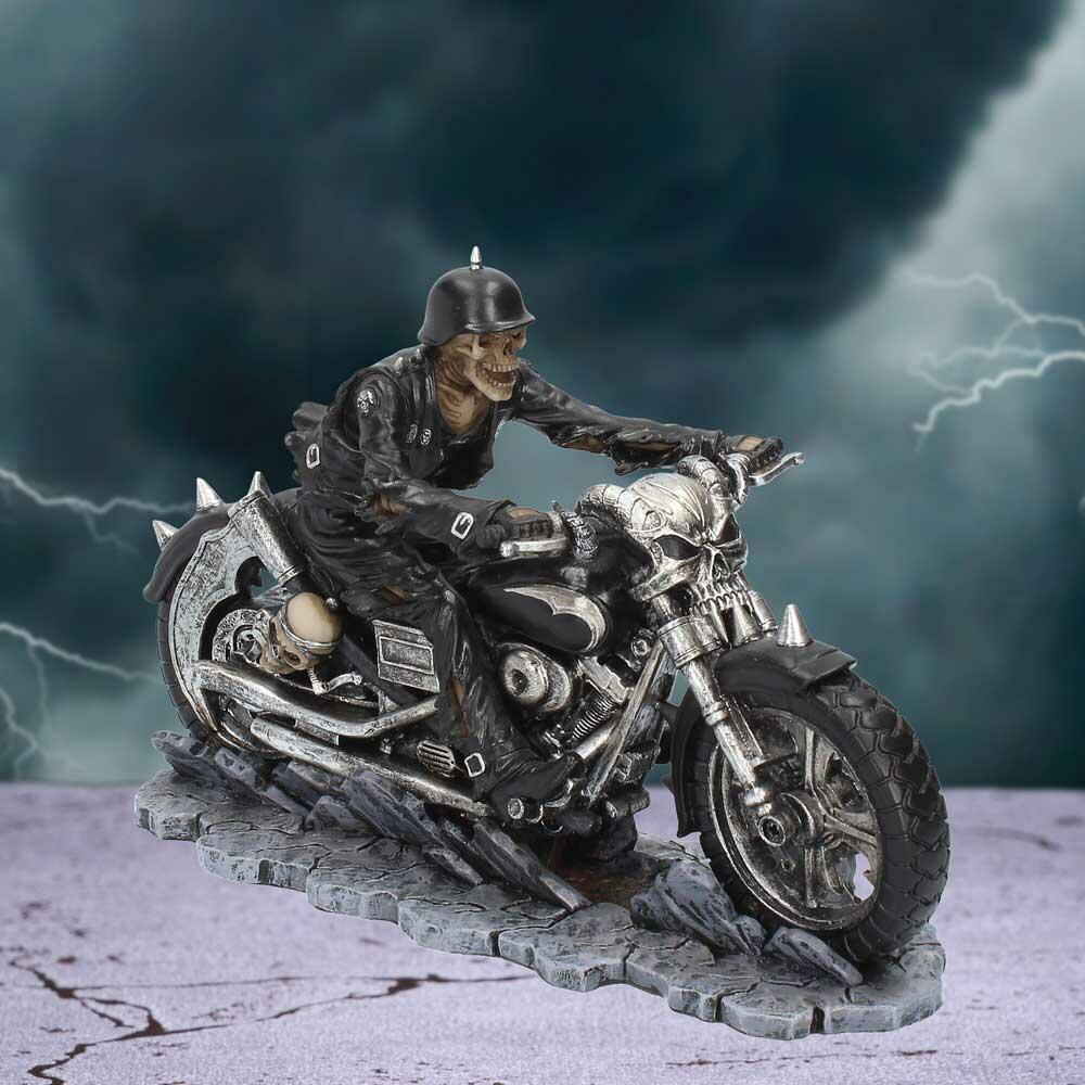 Fifth image for Hell on the Highway Skeleton Motorbike Ornament Figurine by James Ryman
