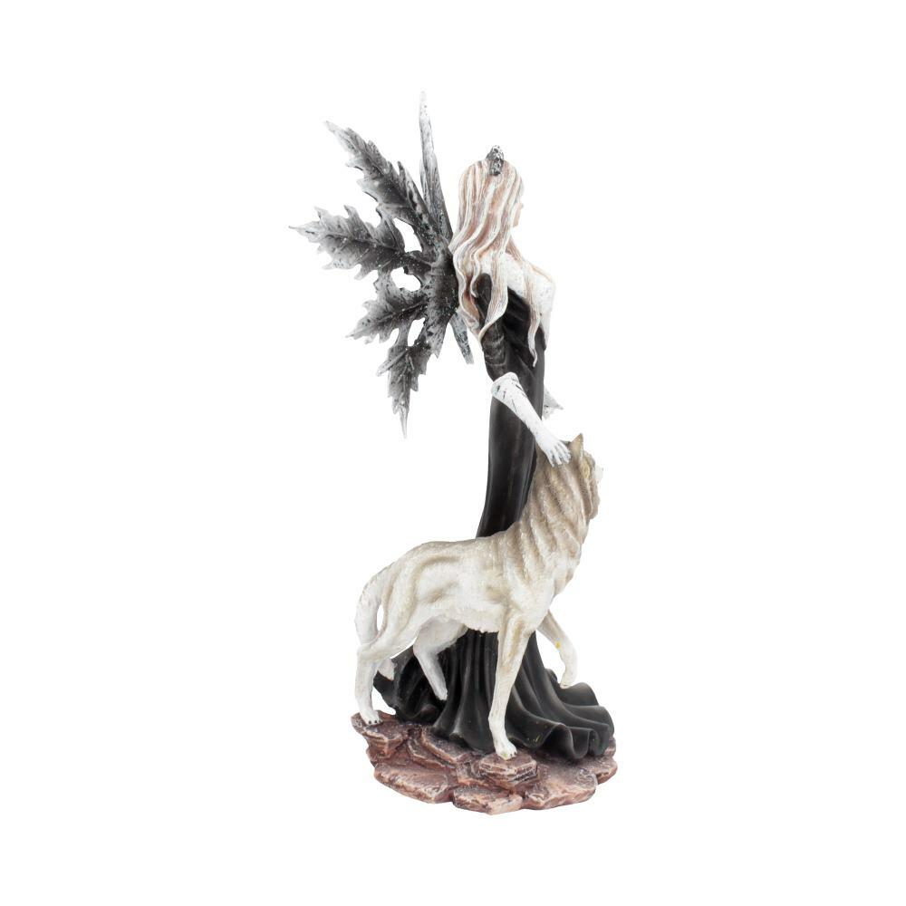 Fourth image for Dark Aura Fairy With Her Grey Wolf Companion 24cm