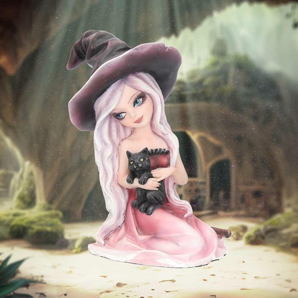 Fifth image for Rosa Figurine Witch Black Cat Ornament