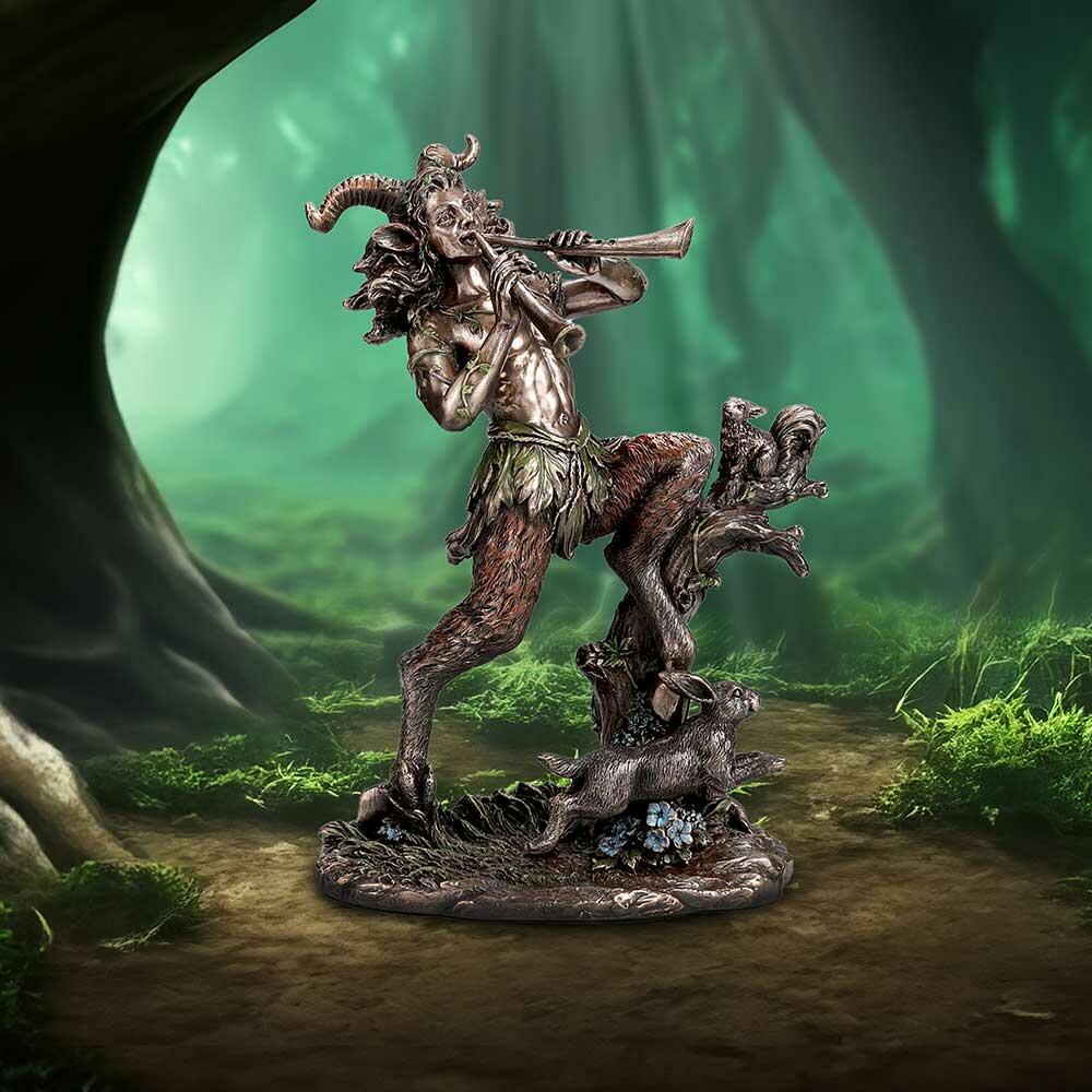 Fifth image for Satyr Nature Spirit Bronze Figurine
