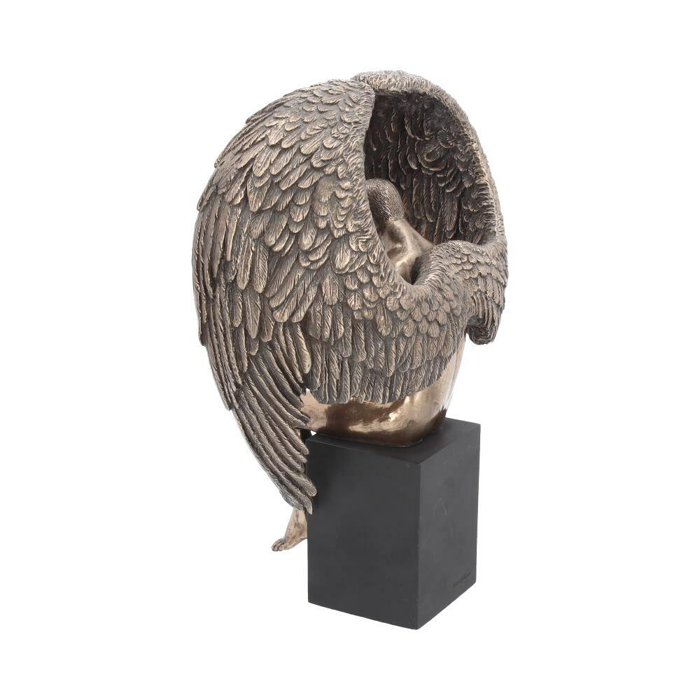 Third image for Bronzed Religious Contemplative Angel's Reflection Figurine26cm